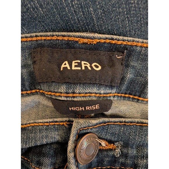 Aero High Rise Distressed Skinny Jeans Women’s Size 10 Regular Blue Stretch - Picture 11 of 11